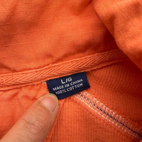 Tommy Bahama Relax Half Zip L/S Sweater Mens Large Orange Cotton Stretch Spring - Picture 7 of 9